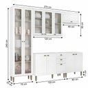 Ver imagem 3 de Cozinha Completa Modulada 100% MDF 5 Peças com Cristaleira e 2 Balcões Yescasa Branca Classy