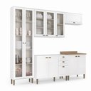 Ver imagem 2 de Cozinha Completa Modulada 100% MDF 5 Peças com Cristaleira e 2 Balcões Yescasa Branca Classy