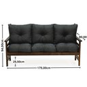 Ver mais imagens de Conjunto Sofá Havaí 3 Lugares + 2 Poltronas de Madeira com Almofadas Confortáveis - Cinza