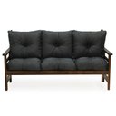 Ver imagem 3 de Conjunto Sofá Havaí 3 Lugares + 2 Poltronas de Madeira com Almofadas Confortáveis - Cinza
