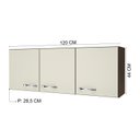Ver imagem 4 de Armário de Cozinha 1,20mts Pop Faro 3p Noce / Off White - Indekes