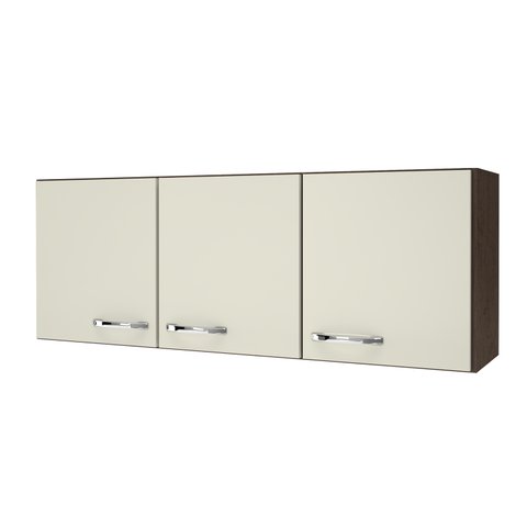 Armário de Cozinha 1,20mts Pop Faro 3p Noce / Off White - Indekes