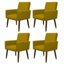 Ver imagem 1 de Kit 4 Poltronas Decorativa Sala e Quarto Nina Suede Herrero:amarelo