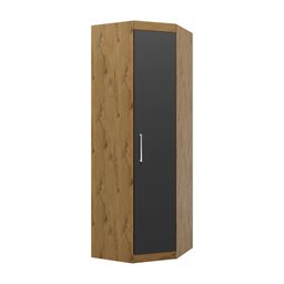 Guarda Roupa Canto 1 Porta Ipê Nobre Grafite Gênova Batrol - 1