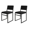 Kit 2 Cadeiras de Jantar Industrial Assento Estofado Veludo Preto Isa - 1