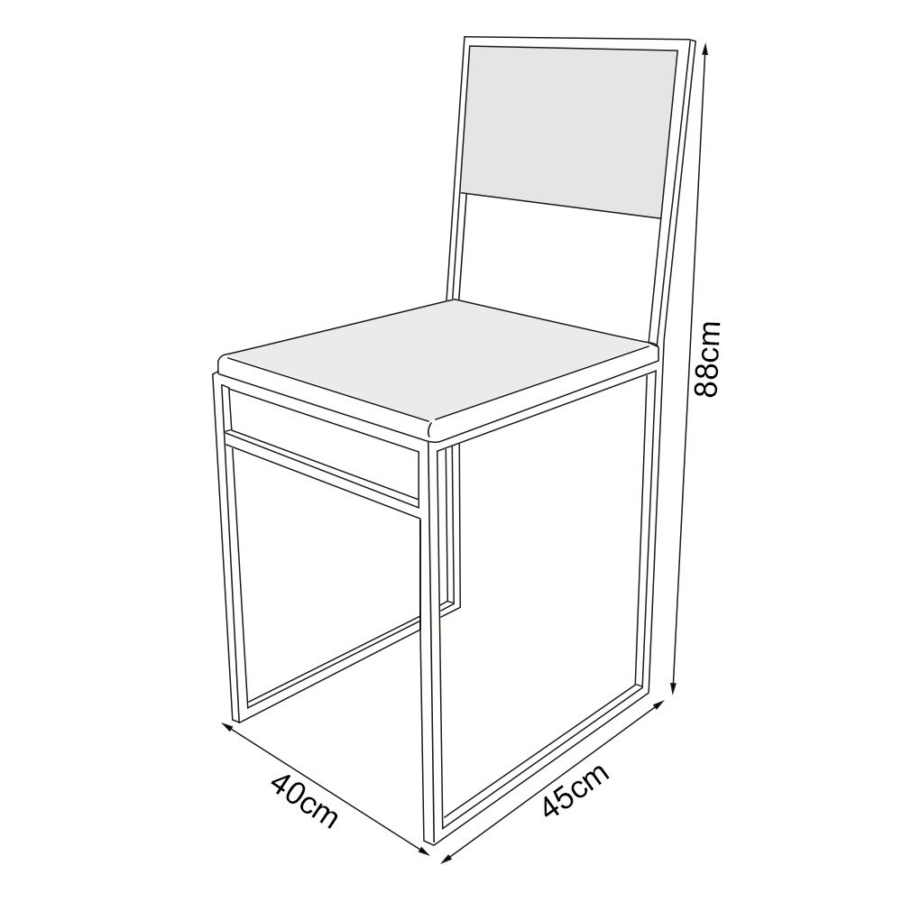 Kit 2 Cadeiras de Jantar Industrial Assento Estofado Veludo Preto Isa - 4