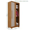 Ver imagem 3 de Guarda-Roupa Modulado Canto com Pé 1 Porta Fortaleza Marrom/Cinamomo/Off-White