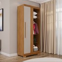 Ver imagem 1 de Guarda-Roupa Modulado Canto com Pé 1 Porta Fortaleza Marrom/Cinamomo/Off-White