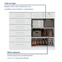 Ver imagem 7 de Cômoda para Quarto 8 Gavetas 2 Portas com Chave Estilo Clássico Toronto 142cm Branco