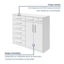Ver imagem 5 de Cômoda para Quarto 8 Gavetas 2 Portas com Chave Estilo Clássico Toronto 142cm Branco