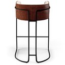 Ver imagem 6 de Banqueta Decorativa Fixa Base Aço Preto Betina D02 Linho Bege C-107 Corano Marrom B-38 - Lyam