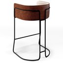Ver imagem 7 de Banqueta Decorativa Fixa Base Aço Preto Betina D02 Linho Bege C-107 Corano Marrom B-38 - Lyam