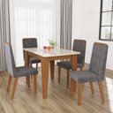Ver imagem 1 de Conjunto de Sala de Jantar 4 Cadeiras Roma Cinza/Freijo Off White/Tec Titanio