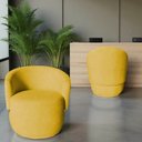 Ver imagem 7 de Kit 2 Poltronas Decorativa Beatriz Orgânica Couro Amarelo