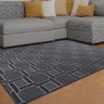 Tapete Sala 2 x 2,5 Metros Retangular Geométrico Preto Cinza - 1