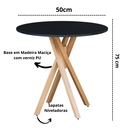 Ver imagem 3 de Mesa Redonda de Madeira - June de 50cm Cor Preta