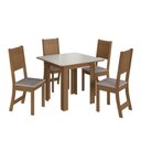 Ver imagem 2 de Conjunto Sala de Jantar Fidelitá Pequim com 4 Cadeiras Freijó/off-white Assento Linho