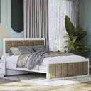 Ver imagem 1 de Cama de Casal com Cabeceira Estofada para Colchão de 158cm N830 Kappesberg - Branco