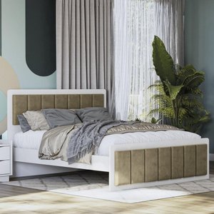 Cama de Casal com Cabeceira Estofada para Colchão de 158cm N830 Kappesberg - Branco