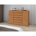 Ver imagem 2 de Comoda Sapateira Vedra 7 Gavetas 2 Portas - Lp - Rei de Casa Amendoa Clean