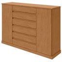 Ver imagem 1 de Comoda Sapateira Vedra 7 Gavetas 2 Portas - Lp - Rei de Casa Amendoa Clean