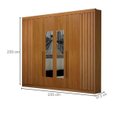 Ver imagem 2 de Guarda Roupa Casal com Espelho 100% MDF 6 Portas 6 Gavetas 235cm Ripado São Carlos Cinamomo - Leifer