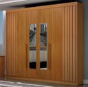 Ver imagem 1 de Guarda Roupa Casal com Espelho 100% MDF 6 Portas 6 Gavetas 235cm Ripado São Carlos Cinamomo - Leifer