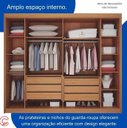 Ver imagem 5 de Guarda Roupa Casal com Espelho 100% MDF 6 Portas 6 Gavetas 235cm Ripado São Carlos Cinamomo - Leifer