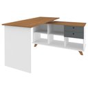 Ver imagem 1 de Mesa Escrivaninha em L 2 Gavetas e Nichos Golden A06 - Mpozenato