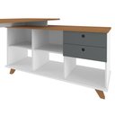 Ver mais imagens de Mesa Escrivaninha em L 2 Gavetas e Nichos Golden A06 - Mpozenato