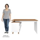 Ver imagem 5 de Mesa Escrivaninha em L 2 Gavetas e Nichos Golden A06 - Mpozenato