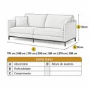 Ver imagem 3 de Sofá Fixo Ravi 4 Lugares Luxo 2,70m Castellar Móbile