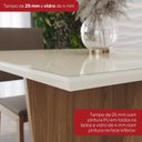 Ver mais imagens de Conjunto Sala Jantar Mesa Vértice 90cm Canto Reto com Vidro 4 Cadeiras Milla Marrom/Nature/Off White/Amêndoa