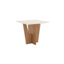 Ver imagem 7 de Conjunto Sala Jantar Mesa Vértice 90cm Canto Reto com Vidro 4 Cadeiras Milla Marrom/Nature/Off White/Amêndoa
