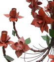 Ver imagem 5 de Lustre Rústico Artesanal Sala de Jantar Moderna com Flores 06 Lâmpadas - Vermelho