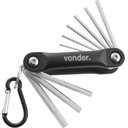 Ver imagem 1 de Jogo Chave Hexagonal Allen 5/64-1/4 Canivete Alumínio Cromo