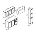 Ver imagem 2 de Cozinha Modulada Bertolini Evidence 4pçs (1 Armário 1 Balcão 1 Paneleiro 1 Complemento) C4p48