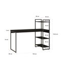 Ver imagem 6 de Mesa C-estante Alta 135x64x115cm C-03 Prateleiras Preto Ônix - Est.preta Preto Ônix - Est.preta