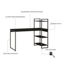 Ver imagem 2 de Mesa C-estante Alta 135x64x115cm C-03 Prateleiras Preto Ônix - Est.preta Preto Ônix - Est.preta