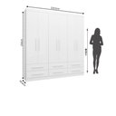 Ver mais imagens de Guarda Roupa de Casal Majestic 6 Portas 6 Gavetas Branco Branco