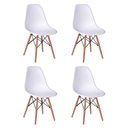 Ver imagem 4 de Conjunto de Mesa de Jantar Retangular 120x75 Tampo de Madeira Branco com 4 Cadeiras Bra