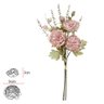 Buque Peonia Ramalhete C/fita Rosa Outono 60cm - 2