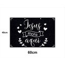 Ver imagem 2 de Tapete Capacho Jesus Mora Aqui 60x40 Fé Casa Entrada Lar