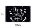 Ver imagem 2 de Tapete Capacho Jesus Mora Aqui 60x40 Fé Casa Entrada Lar