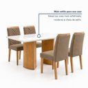 Ver mais imagens de Conjunto Sala de Jantar 4 Lugares Retangular Tampo Vidro MDF 120x80cm Mesa Isla e Cadeiras Carol