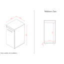 Ver imagem 3 de Armário Multiuso Zara com 1 Porta Organizador de Cozinha ou Lavanderia Cor - Savana Off White