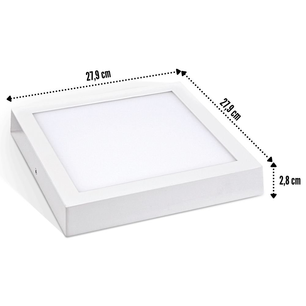 Luminária Painel de LED sobrepor 24w - Branco Quente 10 unid. - 2