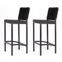 Ver imagem 3 de Banqueta Corda Nautica Preta Varada Sacada Sala Balcão Kit2 Pintura Epóxi