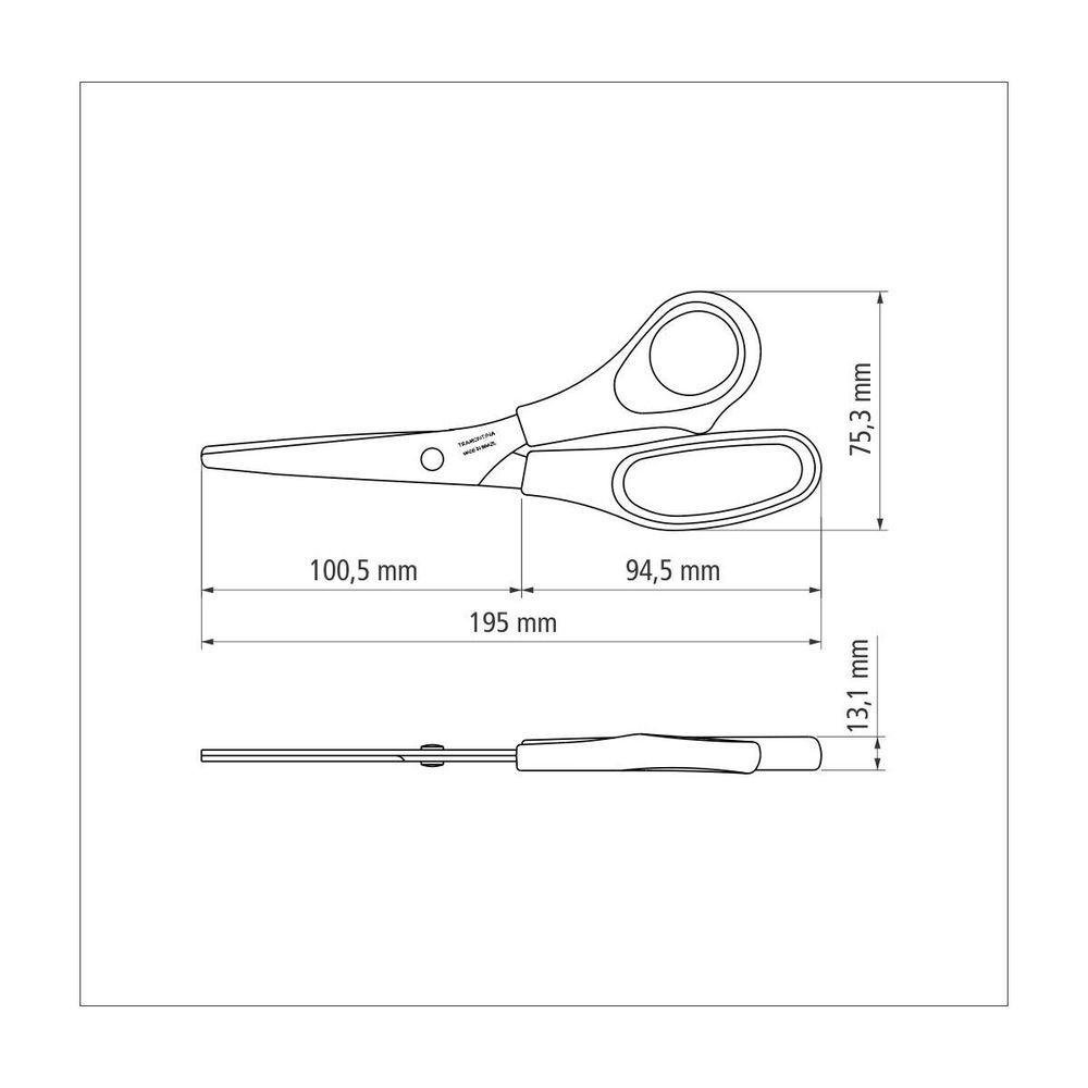 Kit 12 Tesoura Uso Geral 7" - 3