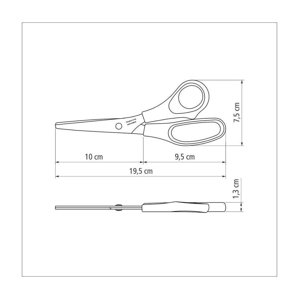 Kit 12 Tesoura Uso Geral 7" - 4